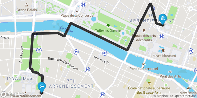 Itinéraire vers Paris