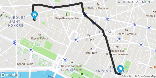 Itinéraire vers Paris