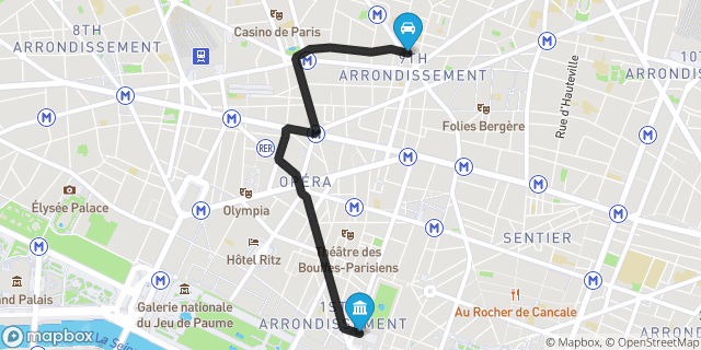 Itinéraire vers Paris