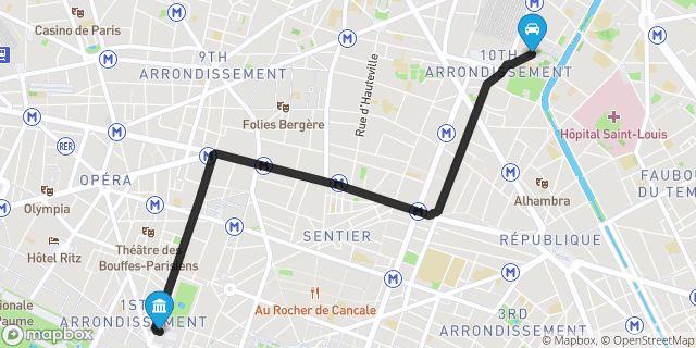 Itinéraire vers Paris