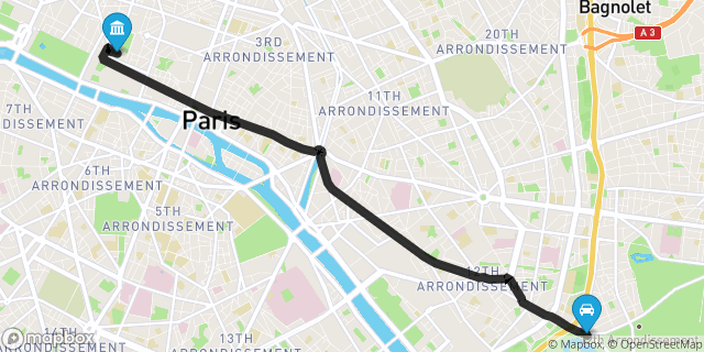 Itinéraire vers Paris