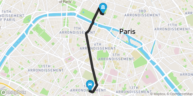 Itinéraire vers Paris