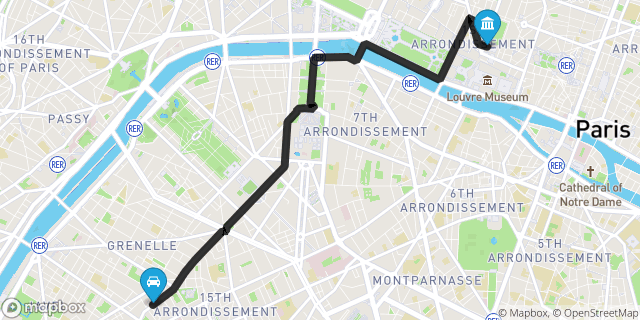 Itinéraire vers Paris