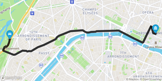 Itinéraire vers Paris