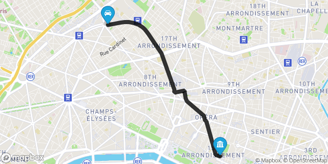 Itinéraire vers Paris