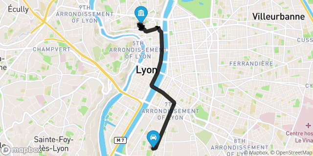 Itinéraire vers Lyon