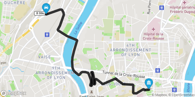 Itinéraire vers Lyon