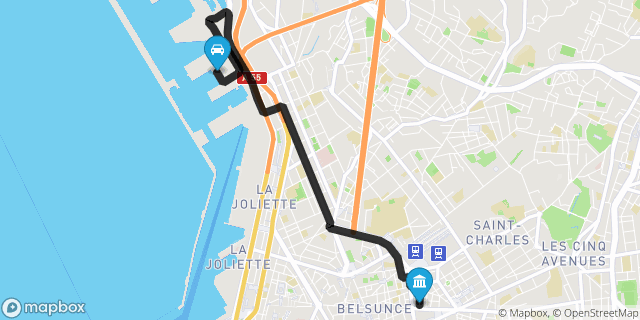 Itinéraire vers Marseille