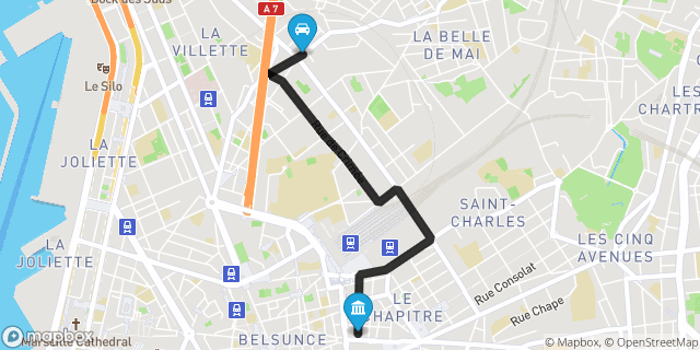 Itinéraire vers Marseille