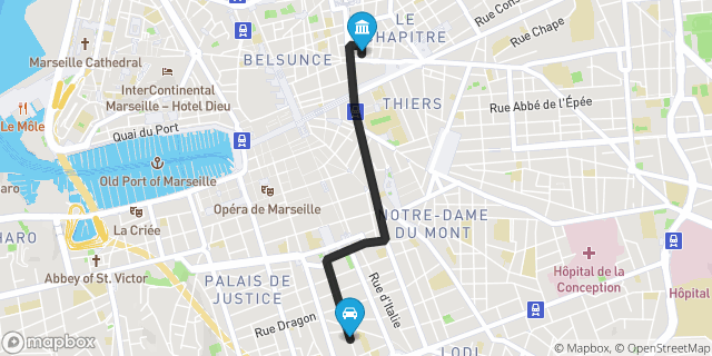 Itinéraire vers Marseille