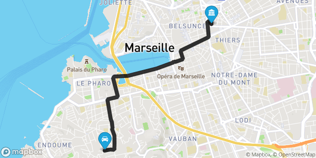 Itinéraire vers Marseille