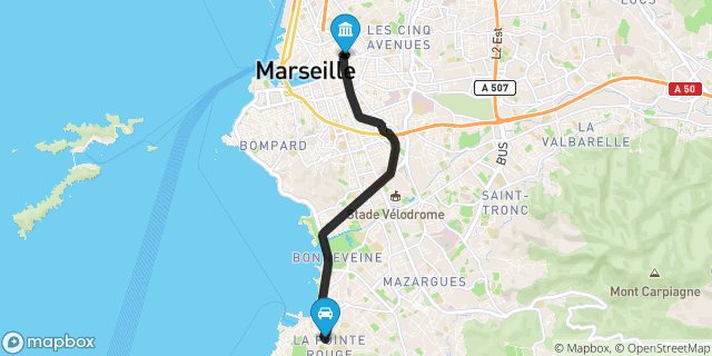 Itinéraire vers Marseille