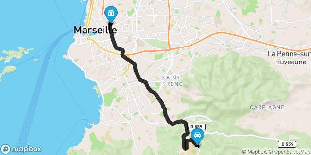 Itinéraire vers Marseille