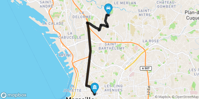 Itinéraire vers Marseille