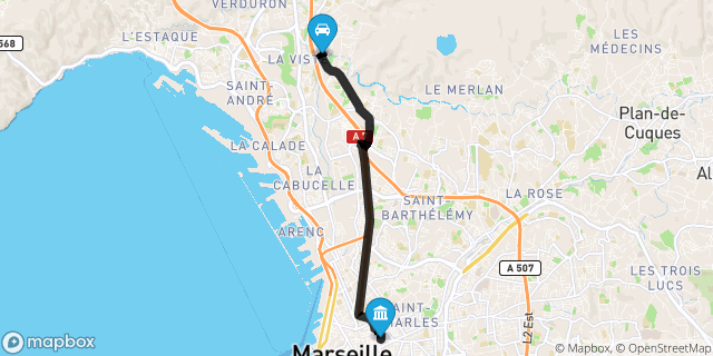 Itinéraire vers Marseille