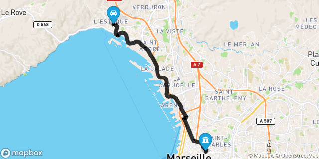 Itinéraire vers Marseille
