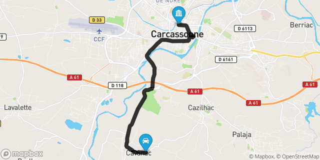 Itinéraire vers Carcassonne