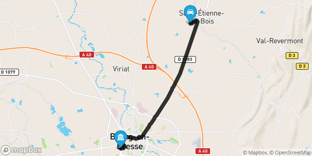 Itinéraire vers Bourg-en-Bresse