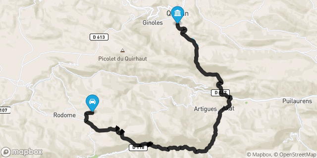 Itinéraire vers Quillan