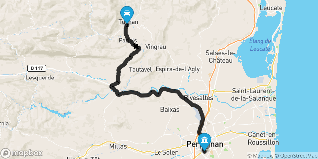 Itinéraire vers Perpignan