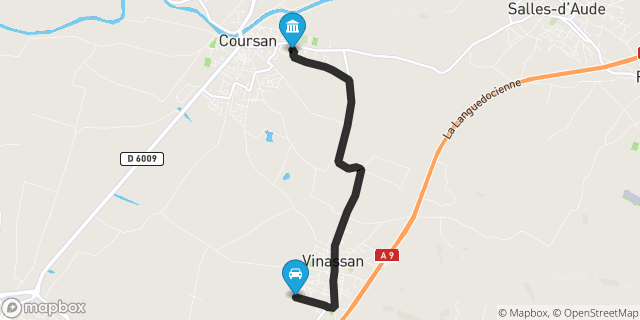 Itinéraire vers Coursan