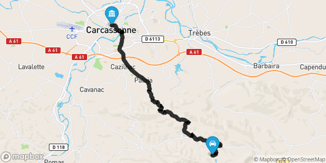 Itinéraire vers Carcassonne
