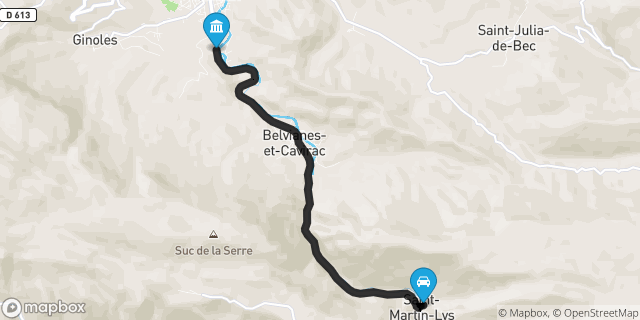 Itinéraire vers Quillan