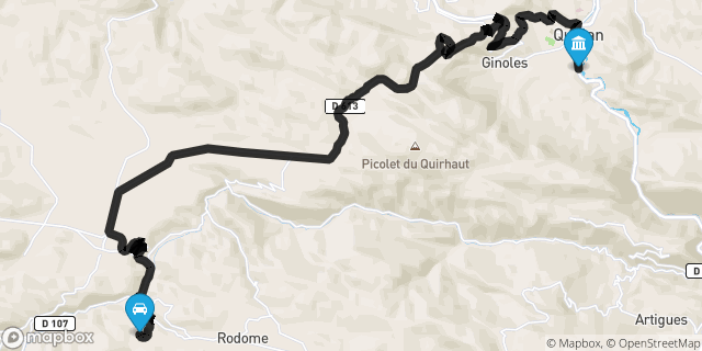 Itinéraire vers Quillan