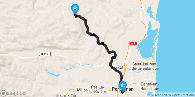 Itinéraire vers Perpignan