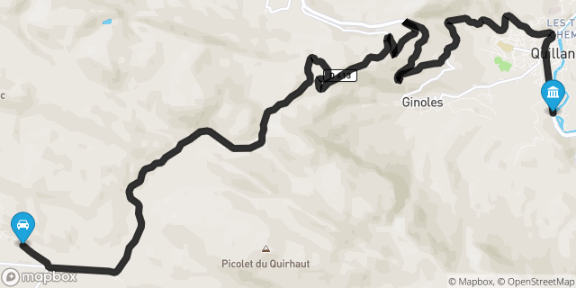 Itinéraire vers Quillan
