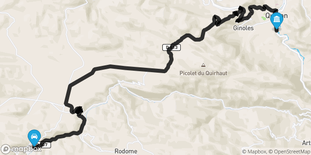 Itinéraire vers Quillan