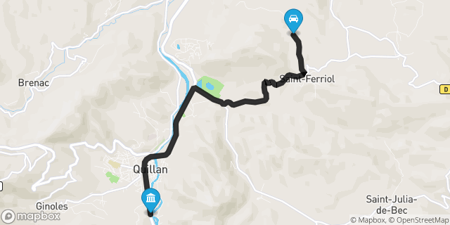 Itinéraire vers Quillan
