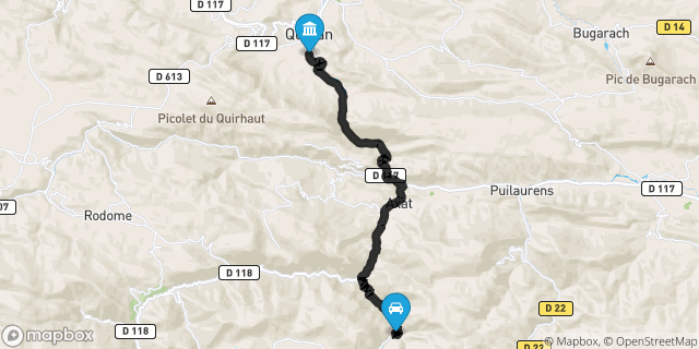Itinéraire vers Quillan