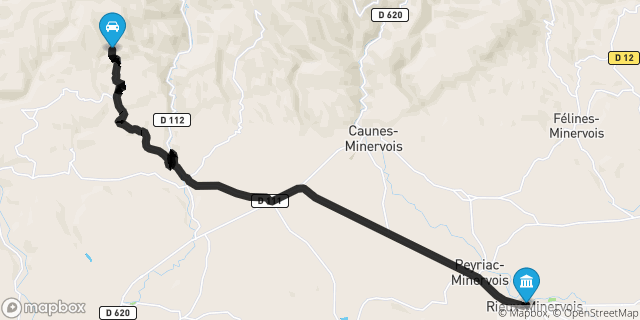 Itinéraire vers Rieux-Minervois