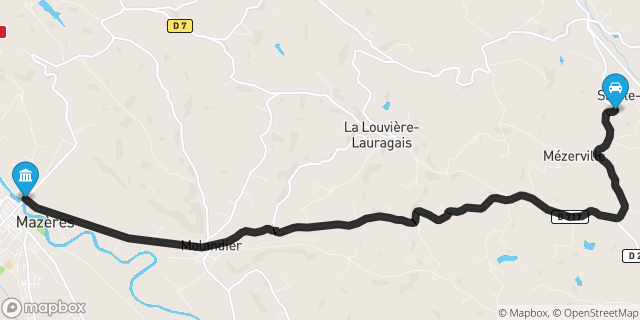 Itinéraire vers Mazères