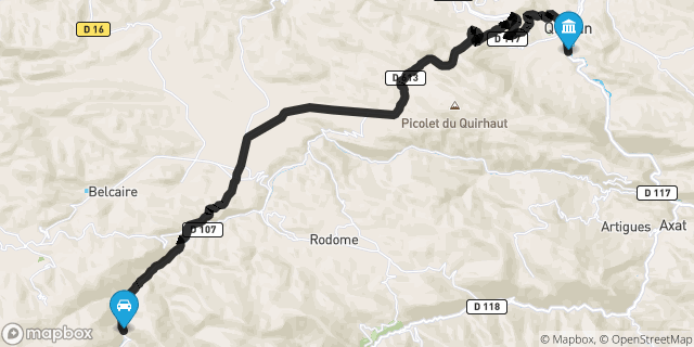 Itinéraire vers Quillan