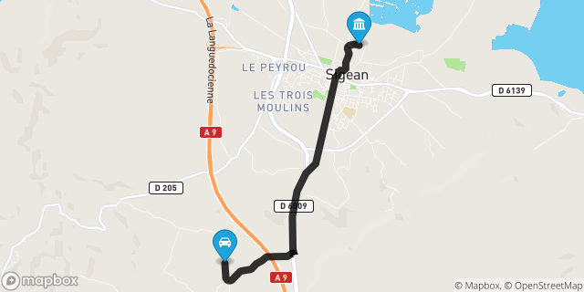Itinéraire vers Sigean