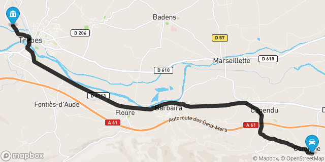 Itinéraire vers Trèbes