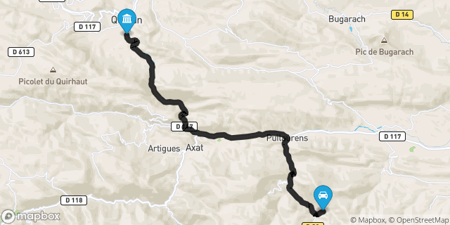 Itinéraire vers Quillan