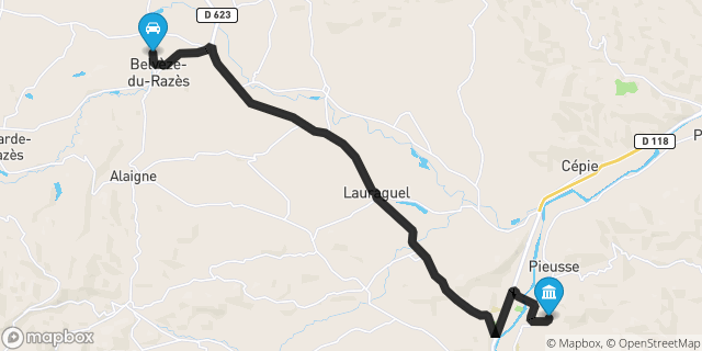 Itinéraire vers Limoux