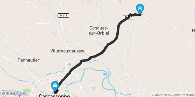 Itinéraire vers Carcassonne