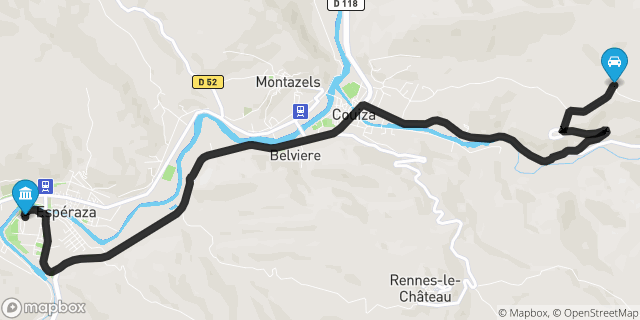Itinéraire vers Espéraza