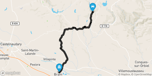 Itinéraire vers Bram