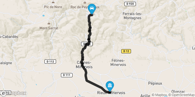 Itinéraire vers Rieux-Minervois