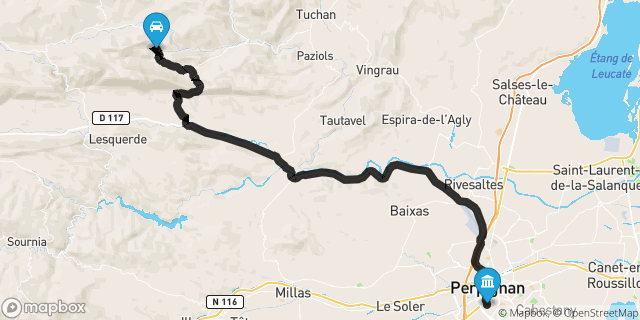 Itinéraire vers Perpignan