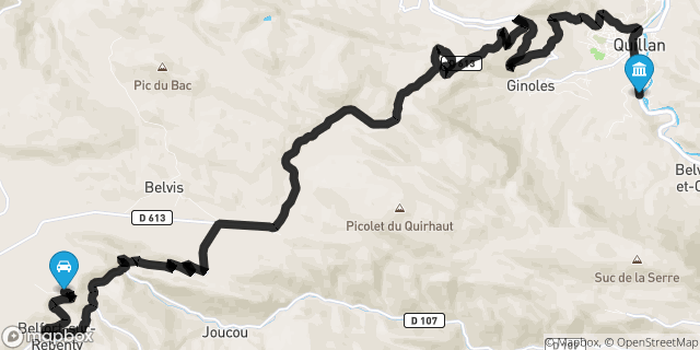 Itinéraire vers Quillan
