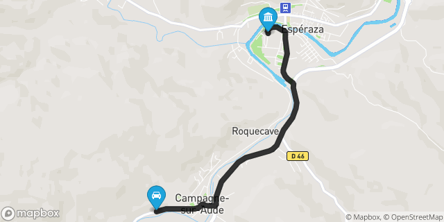 Itinéraire vers Espéraza