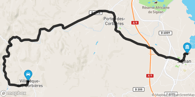 Itinéraire vers Sigean