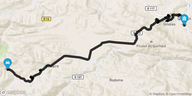 Itinéraire vers Quillan