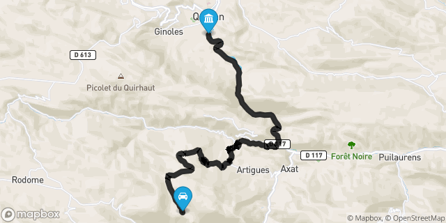Itinéraire vers Quillan